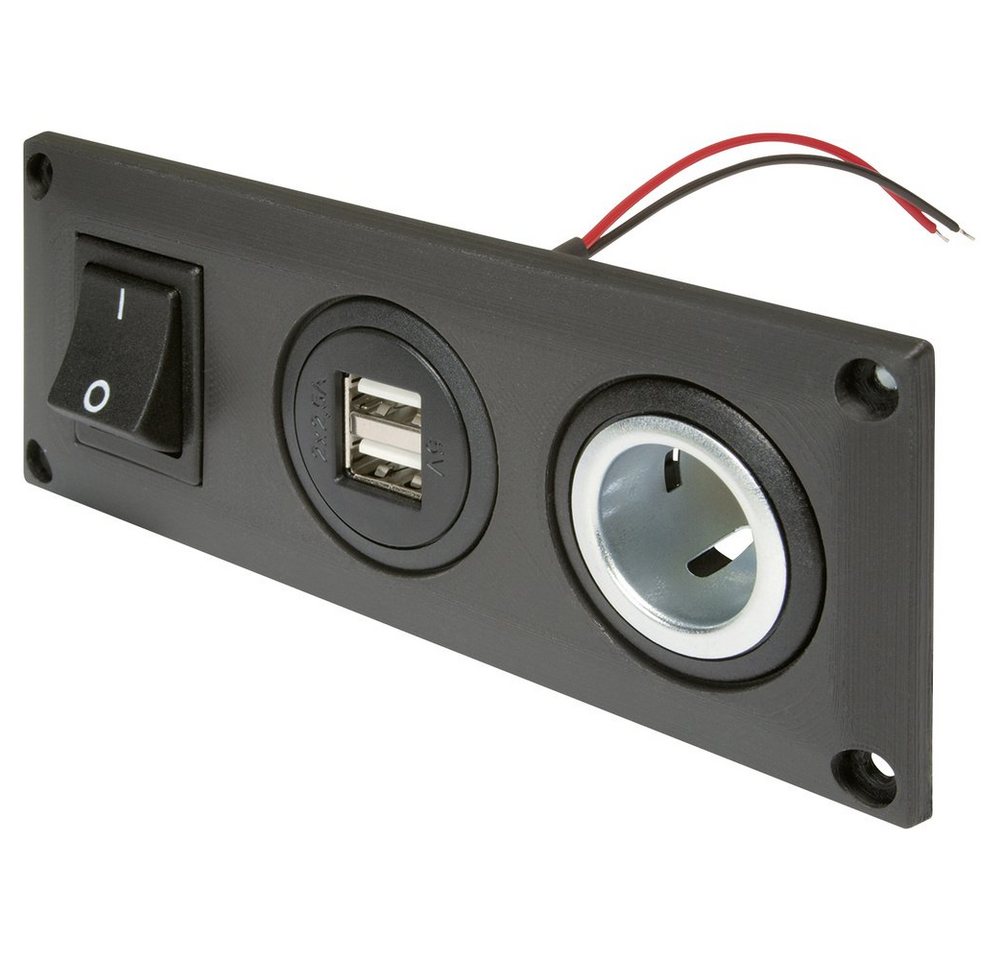 ProCar Kfz-Relais ProCar Einbausteckdose mit USB-A Doppelsteckdose schaltbar + 1 Powerst ProCar Kfz-Relais ProCar Einbausteckdose mit USB-A Doppelsteckdose schaltbar + 1 Powerst von ProCar