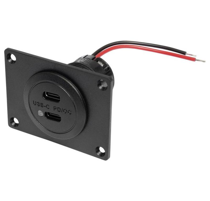 ProCar Kfz-Relais ProCar Power USB-C Doppelsteckdose PD/QC mit LED + Montageplatte Belas von ProCar