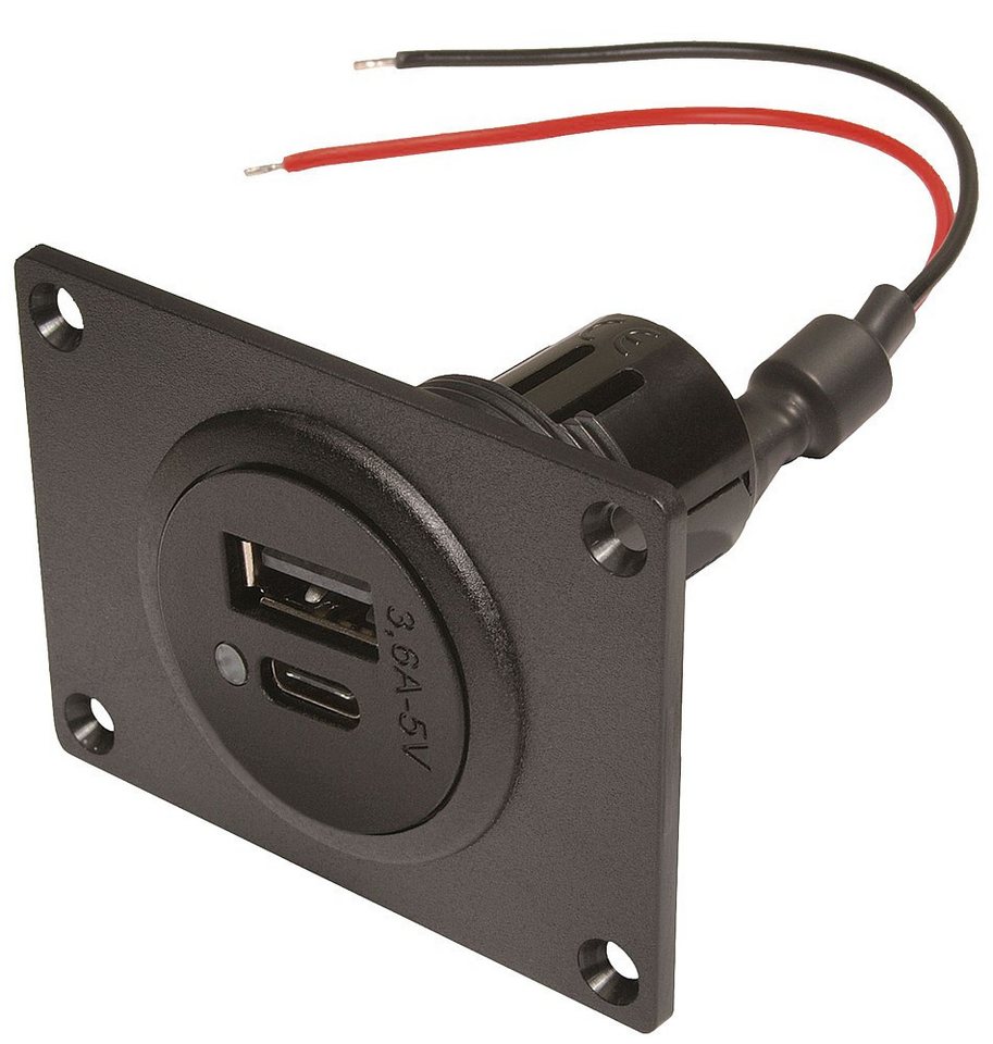 ProCar Steckdose Pro car Doppelsteckdose EV Power USB-C/A mit Montageplatte 12 - 24 V, 1-St. ProCar Steckdose Pro car Doppelsteckdose EV Power USB-C/A mit Montageplatte 12 - 24 V, 1-St. von ProCar