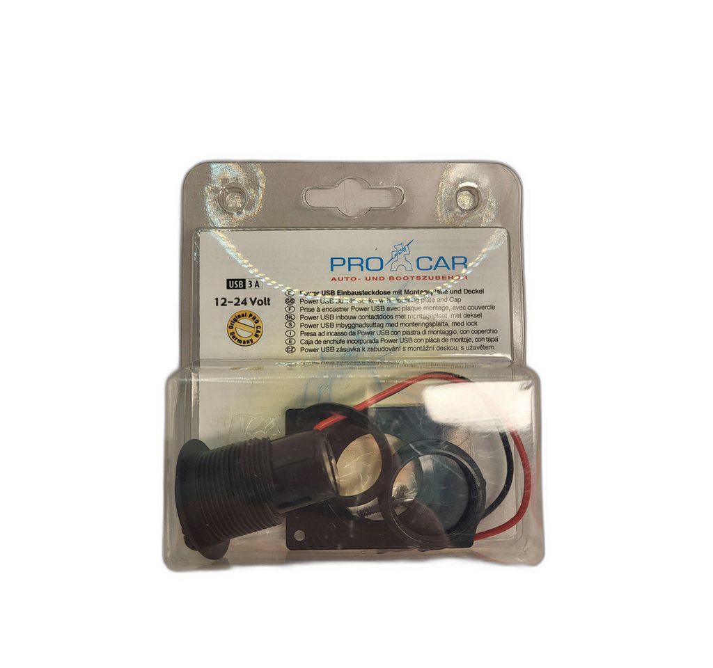 ProCar Steckdose Pro car Einbausteckdose Power USB mit Montageplatte und Deckel 12 -, 1-St. ProCar Steckdose Pro car Einbausteckdose Power USB mit Montageplatte und Deckel 12 -, 1-St. von ProCar