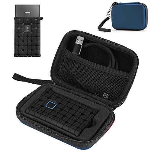 ProCase Tragetasche Schutzhülle für Samsung T7 /T7 Touch External Solid State Drives SSD (500GB 1TB 2TB) Stoßfest Hart Reise Etui mit Silikon Hülle -Navy von ProCase