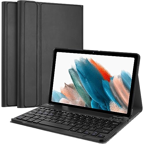 ProCase US-English Keyboard Case for Galaxy Tab A8 10.5 Zoll 2022 (SM-X200/X205) Slim Lightweight Smart Cover with Magnetically Detachable Wireless Keyboard –Black von ProCase