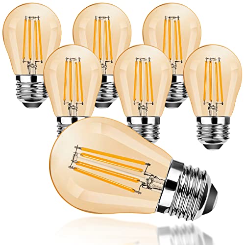 ProCrus 4W Dimmbar Vintage LED Glühbirne,E27 G45 LED Filament Glühbirne,Mini LED Warmweiß 2700K,Ersatz für 40W Glühbirnen,400LM,E27 Edison Lampe,Dimmbar,360° Abstrahlwinkel,Retro Amber,6er Pack von ProCrus