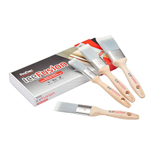ProDec Advance 4-teilig - professionelles synthetisches Pinselset von Ice Fusion Trade zum Streichen mit Dispersions-, Glanz- und Satinfarben auf Wänden, Decken, Holz und Metall von ProDec Advance