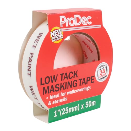 ProDec 25 mm x 50 m Maler-Abdeckband für mehrere Oberflächen mit geringer Klebekraft für empfindliche Oberflächen, scharfe Farblinien beim Malen/Dekorieren im Innenbereich, kompatibel mit allen Farben ProDec 25 mm x 50 m Maler-Abdeckband für mehrere Oberflächen mit geringer Klebekraft für empfindliche Oberflächen, scharfe Farblinien beim Malen/Dekorieren im Innenbereich, kompatibel mit allen Farben von ProDec