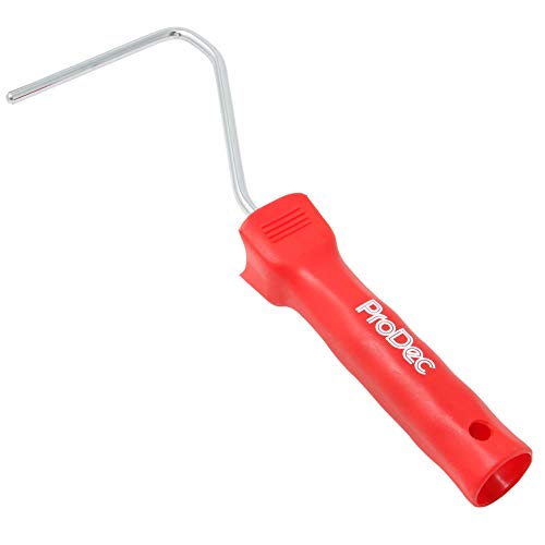 ProDec Mini-Farbrollenrahmen, 100 mm, kompatibel mit allen Mini-Farbrollern – 250 mm lang, universelle verchromte Steckstange mit 6 mm Durchmesser, mit Griff in Handwerksqualität von ProDec