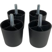 Profurnitureparts 2" Schwarz Rund Hdpe Plastic Sofabeine W/Bolt 4Er Set von ProFurnitureParts