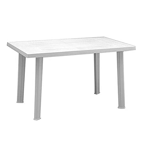 Rechteckiger Gartentisch, Made in Italy, 126x76x72 cm, Farbe Weiß von ipae progarden