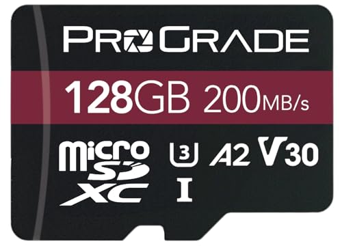 ProGrade Digital Memory Card – V30 microSD-Karte für DSLR – und Action-Kameras – Bis zu 200 MB/s Lesegeschwindigkeit (128 GB) von ProGrade Digital