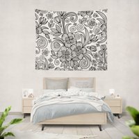 Floral Doodle Gobelin - 42 "x 68" von ProGraphx