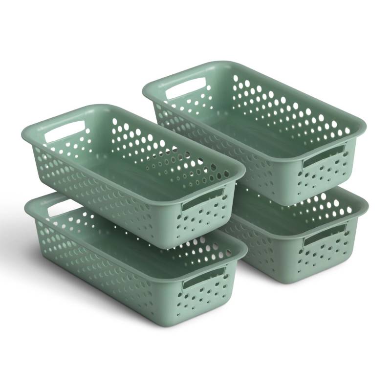 ProHome Aufbewahrungskorb 0,7L Grün 20 x 10 cm 4 Stück von ProHome