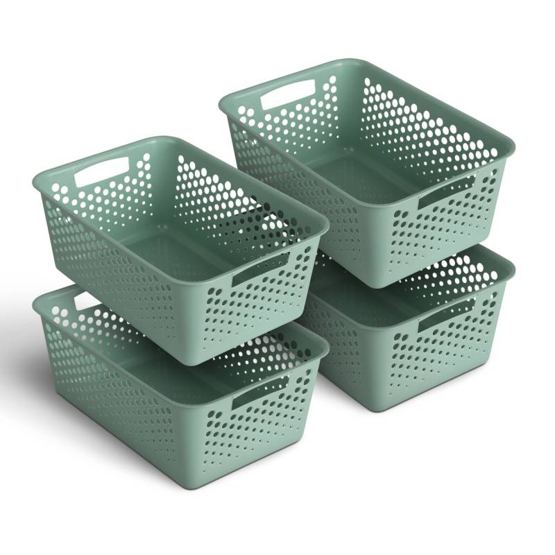 ProHome Aufbewahrungskorb 10L Grün 37 x 26 cm 4 Stück von ProHome