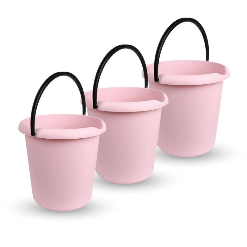 ProHome Eimer 5 Liter Kunststoffbügel Rosa 3er Pack von ProHome