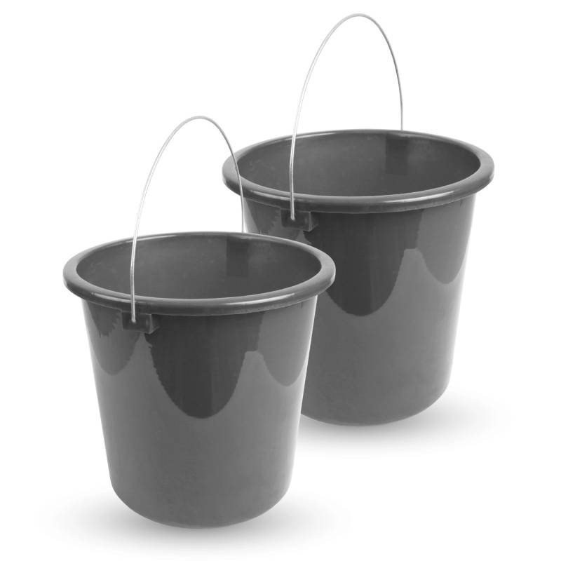 ProHome Eimer Inkl. Metallbügel Anthrazit 10 Liter 2er Pack von ProHome