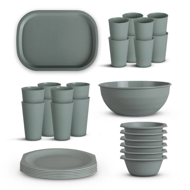 ProHome Kunststoff Geschirr Set BPA Frei Grün 30 Teilig 6 Personen ProHome Kunststoff Geschirr Set BPA Frei Grün 30 Teilig 6 Personen von ProHome