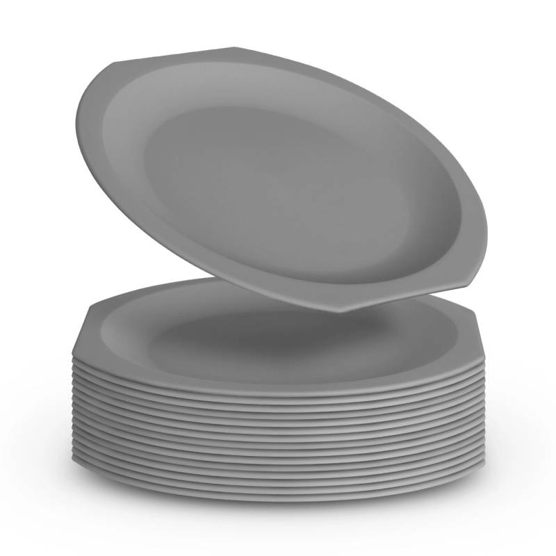 ProHome Kunststoff Teller BPA Frei Ø23 cm Grau 16er Pack von ProHome