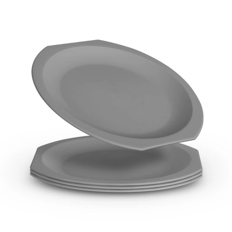 ProHome Kunststoff Teller BPA Frei Ø23 cm Grau 4er Pack von ProHome