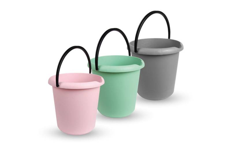 ProHome Putzeimer Kunststoff-Eimer, (3er Set), Haushaltseimer, 5 Liter, Eimer BPA-frei, Made in EU von ProHome