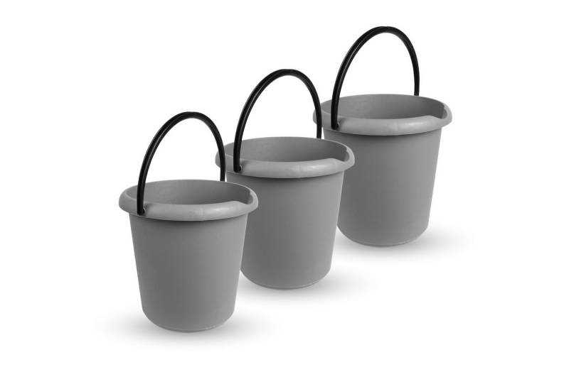 ProHome Putzeimer Kunststoff-Eimer, (3er Set), Haushaltseimer, 5 Liter, Eimer BPA-frei, Made in EU von ProHome