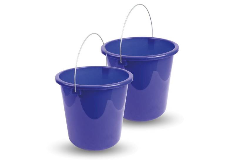 ProHome Putzeimer Kunststoffeimer Metallbügel, (2-tlg., 10 Liter), Eimer stapelbarer Haushaltseimer BPA-frei, Made in EU - Kunstsotff von ProHome