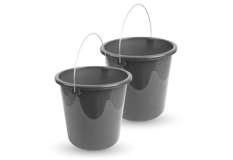 ProHome Putzeimer Kunststoffeimer Metallbügel, (2-tlg., 10 Liter), Eimer stapelbarer Haushaltseimer BPA-frei, Made in EU - Kunstsotff von ProHome