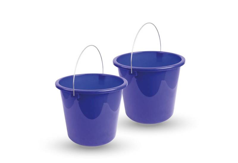 ProHome Putzeimer Kunststoffeimer Metallbügel, (2-tlg., 5 Liter), Eimer stapelbarer Haushaltseimer BPA-frei, Made in EU - Kunstsotff von ProHome