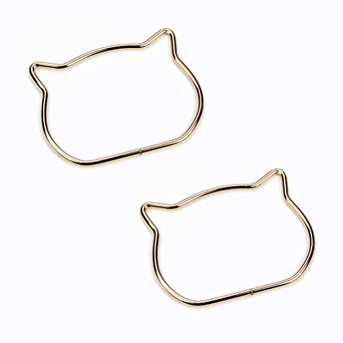 ProLeo 2 Stück Metall Taschengriffe Katze Ohr Tasche Griff, Nette Katze Ohr Griff DIY Schultertasche, Die Handtasche Griff Ersatz Zubehör von ProLeo