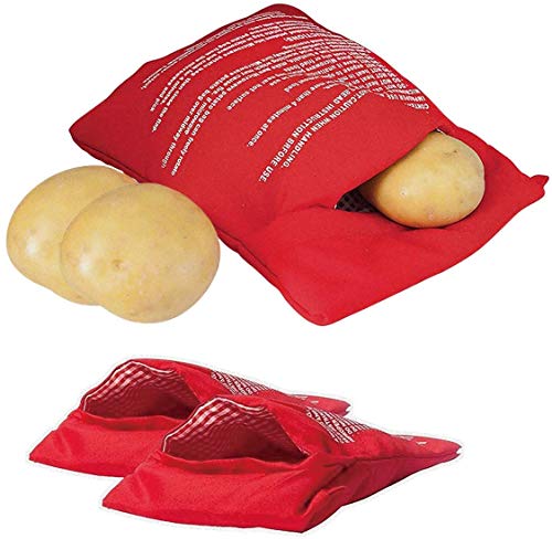 ProLeo 3 Stück Kartoffel Express Kartoffel Tasche Backen Tool, Mikrowelle Kartoffeln Tasche in nur 4 Minuten Kartoffelbeutel Express Tasche Backen Werkzeug, Rot von ProLeo