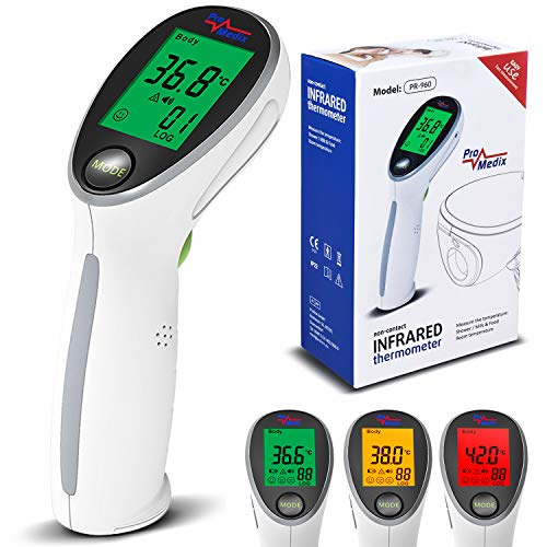 ProMedix PR-960 2 in 1 Fieberthermometer Oberflächenthermometer Infrarot Thermometer Stirnthermometer Berührungslos Digital ProMedix PR-960 2 in 1 Fieberthermometer Oberflächenthermometer Infrarot Thermometer Stirnthermometer Berührungslos Digital von ProMedix