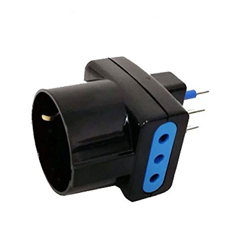 Adapter 3pos 10A / Schuko Stecker 10A schwarz von ProPart