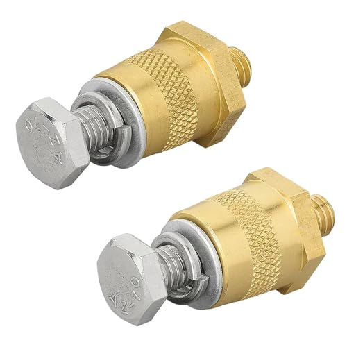 2x Batteriepoladapter M6/M8 mit Zink o. Messing – Batterieklemmen KFZ 12V Lithium Batterie Plus/Minus Korrosionsgeschützt Batteriepole (Messing M8 Schraube, Unterlegscheibe -40°C-+90°C) von ProPlus