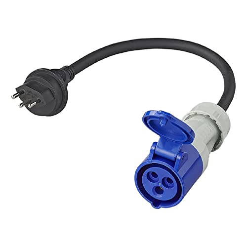 Camping Adapter CEE 40cm Schuko Kupplung Stecker 2,5 mm Kabel IP44 16A 230V VDE von ProPlus