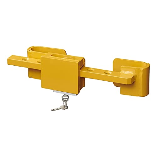 Container Diebstahlsicherung: Signalgelbes Baucontainer-Schloss, einstellbar von 23-42 cm, für LKW, Frachtcontainer und Überseecontainer Containerschloss inkl. 2 Schlüssel für Diebstahlschutz. von ProPlus