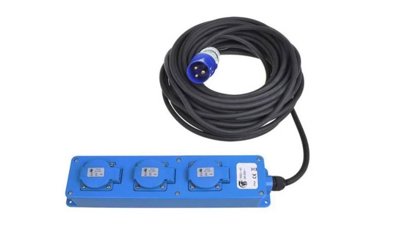 ProPlus 20 Meter CEE 3-fach Schuko- Steckdosenleiste von ProPlus