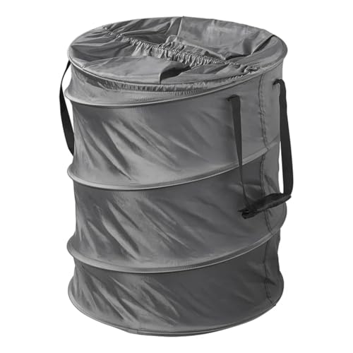 ProPlus Faltbarer Wäschekorb Pop up Wäschesack Camping 46x60 - Tragegriffen - Gummizug - Grau von ProPlus