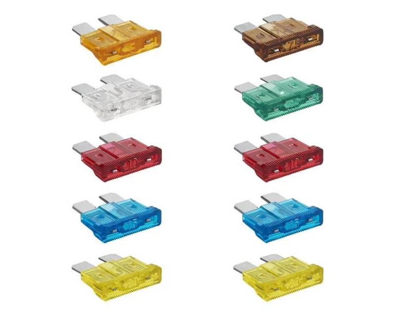 ProPlus Kfz-Sicherungshalter Standard Kfz Flachsicherungen 10Stk. im Blister 5A - 25A für Autos, (10-St), Sortiment von ProPlus