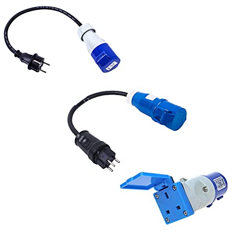 Soyang CEE Adapter Set 1x Adapter England 1x Adapter Schweiz 1x Adapter Südeuropa ideal für Wohnwagen, Wohnmobil und Boot von ProPlus