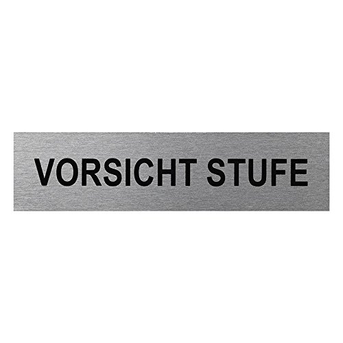 Türschild-selbstkl. Vorsicht Stufe Alu.Schild-160 x 40 mm Neu OVP von ProPlus