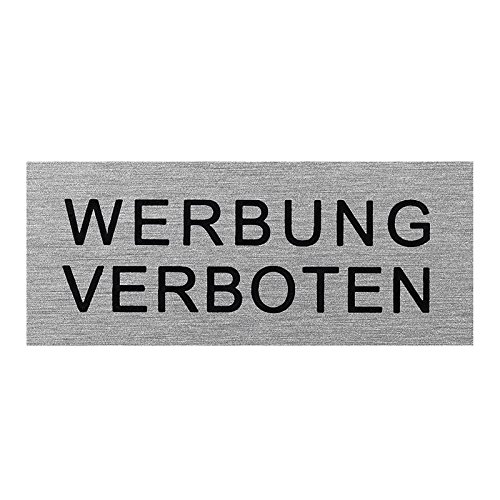 Türschild-selbstkl. Werbung Verboten Alu.Schild-60 x 25 mm-Briefkasten von ProPlus