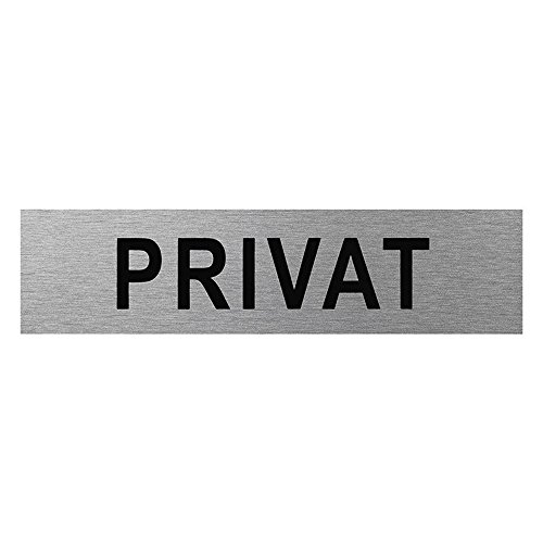 Türschilder in verschieden Größen, Bilder, Sprüche Türschild selbstklebend auch Firmenschilder oder Büroschilder (Privat 160x40mm Silber) von ProPlus