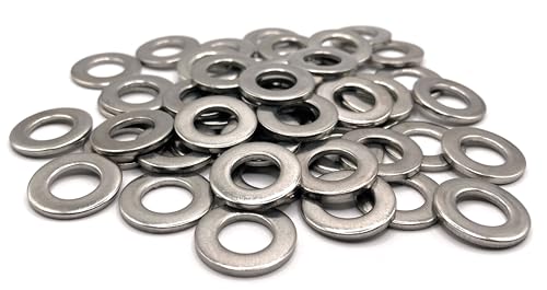ProRaje Unterlegscheiben aus Metall M6 Edelstahl Außendurchmesser 14 mm | Flache Unterlegscheibe M6 x 14 mm | Edelstahl A2 (V2A/304) Norm NFE 25514 M | Holz/Metall/Muttern/Schrauben/etc: 50 Stück von ProRaje