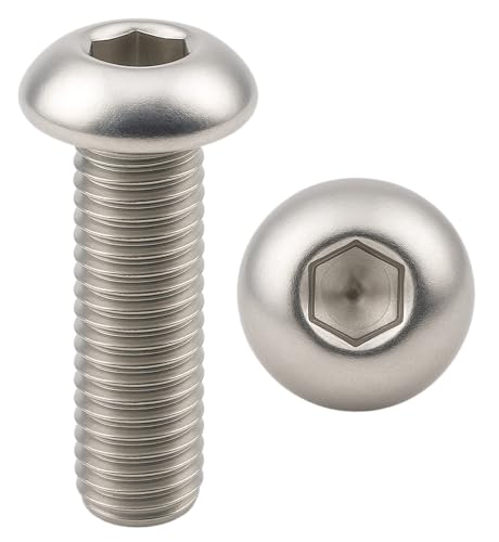 Schrauben Edelstahl M6 x 30 mm Linsenkopf BTR Ø 6 x 30 mm | Zylinderschraube M6 x 30 mm BHC mit Innensechskant (Inbusschlüssel) | Edelstahl A2-70 (V2A/304) | DIN ISO 7380-1: 50 Stück ProRaje von ProRaje