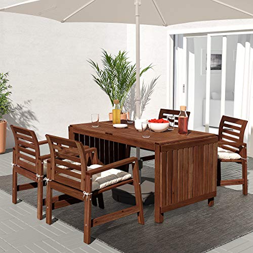 ÄPPLARÖ Stuhl mit Armlehnen, Outdoor 62x65x82 cm braun gebeizt von ProTuning