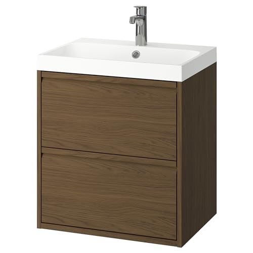 BACKSJÖN/ÄNGSJÖN Waschtisch/Wasserhahn, 60 x 48 x 69 cm, Braun Eiche-Optik von ProTuning