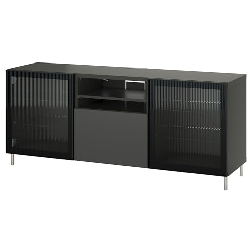 BESTÅ TV-Bank mit Schubladen, 180 x 42 x 74 cm, dunkelgrau Lappviken/Fällsvik Anthrazit von ProTuning