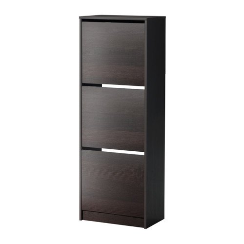 Ikea BISSA Schuhschrank mit 3 Fächern Schwarzbraunes Bündel mit Filzputztuch von ProTuning