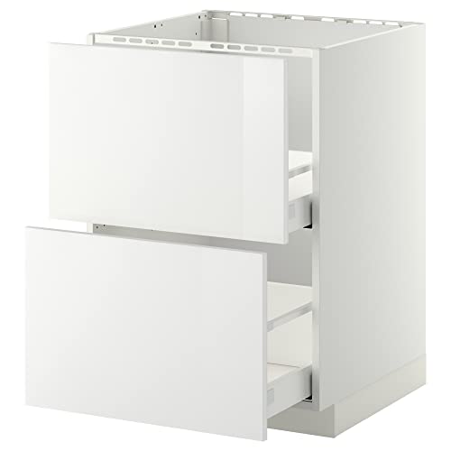 METOD/MAXIMERA Unterbaukabine f Spüle+2 Fronten/2 Schubladen, 60x60 cm, Weiß/Ringhult Weiß von ProTuning