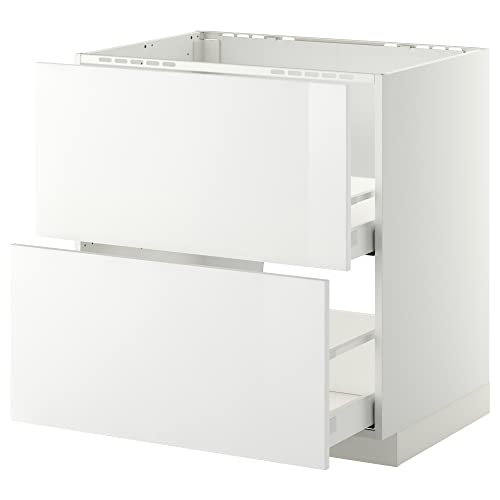 METOD/MAXIMERA Unterbaukabine f Spüle+2 Fronten/2 Schubladen, 80x60 cm, Weiß/Ringhult Weiß von ProTuning