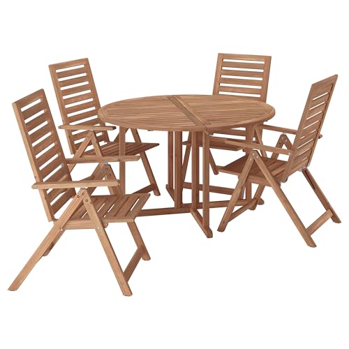 NÄMMARÖ Tisch+4 Liegestühle, Outdoor, hellbraun gebeizt, 130 cm von ProTuning