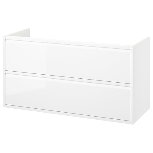ProTuning ÄNGSJÖN Waschtisch mit Schubladen, hochglanz weiß, 120x48x63 cm von ProTuning